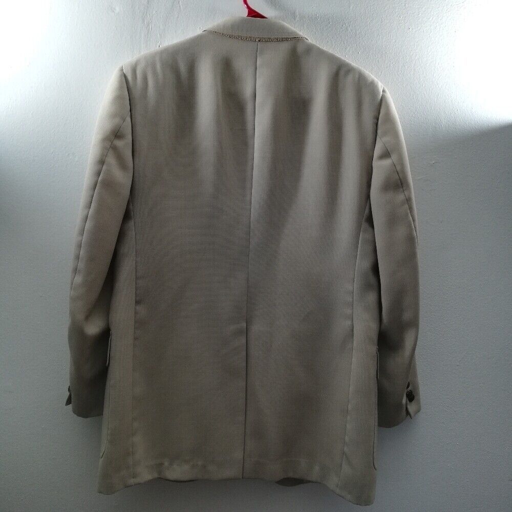 John Alexander Beige Convertible Collar 5 pocket 2-Button Suit Jacket - Picture 12 of 12
